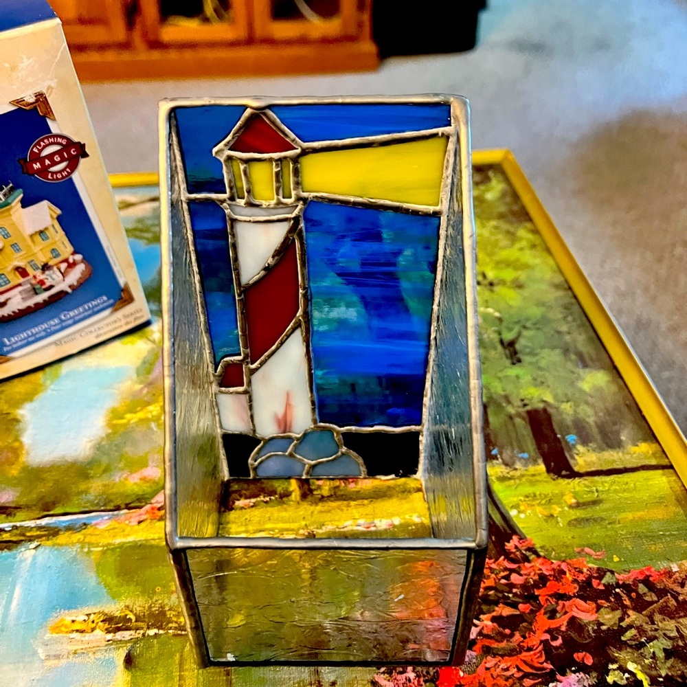 Stained Glass Lighthouse Box